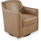 Bradney Leather Swivel Accent Chair