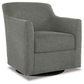 Bradney Leather Swivel Accent Chair