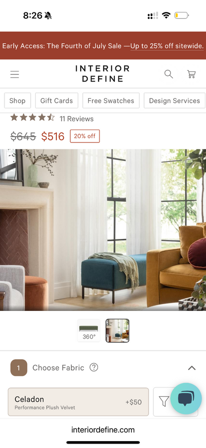 Interior Define Miller Bench (Retail $645)