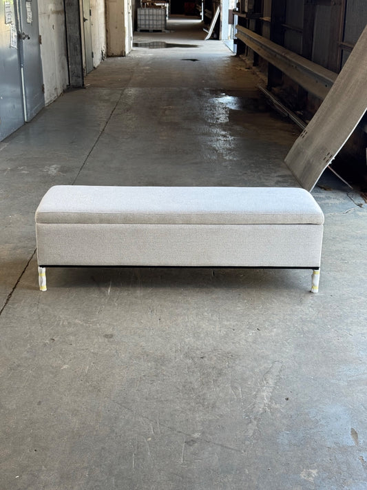 Light Gray/White Storage Bench (Retail $616)