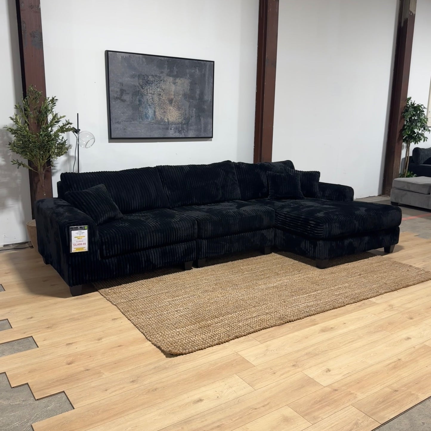 Oversized 3-Piece Modular Sectional with Chaise