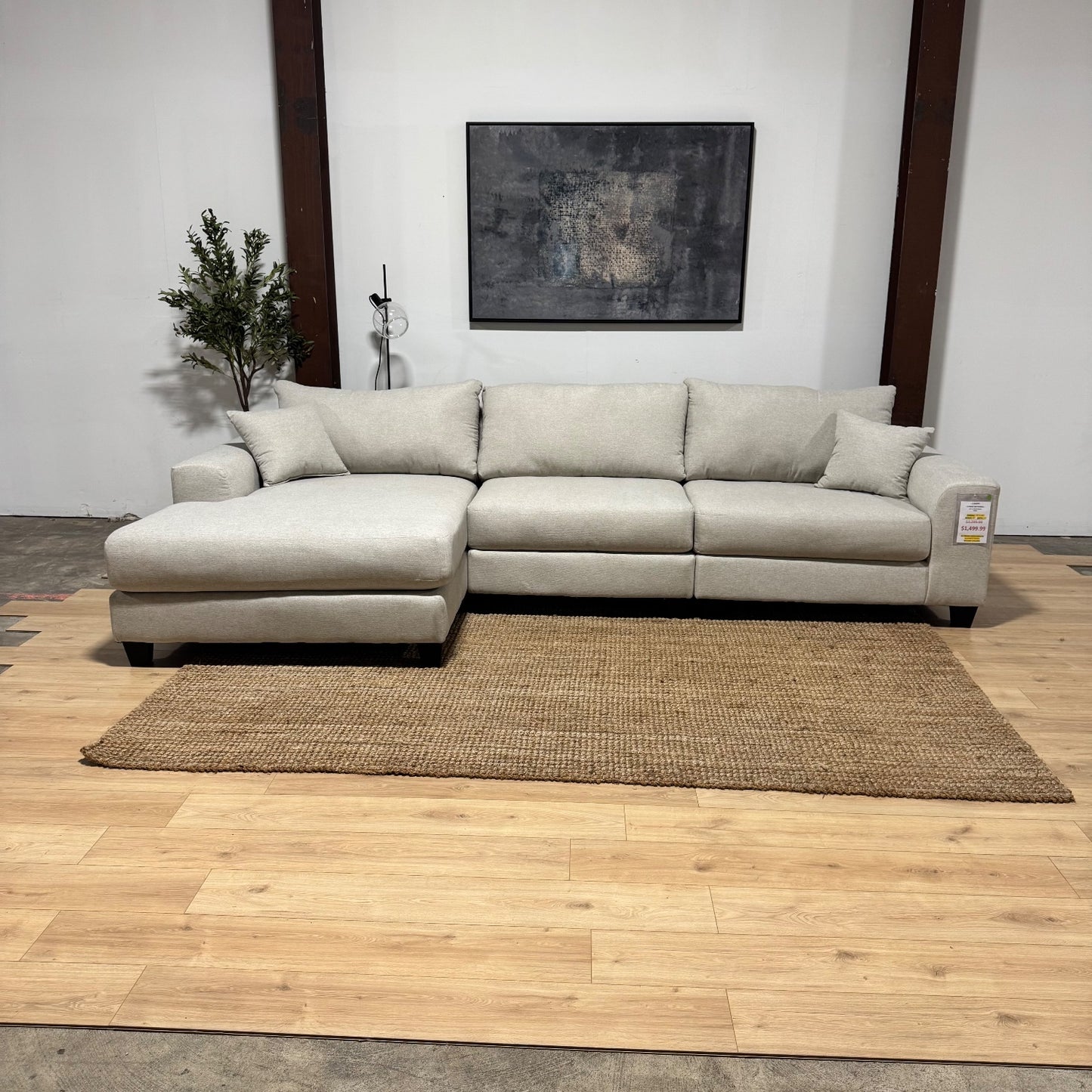 Oversized 3-Piece Modular Sectional with Chaise