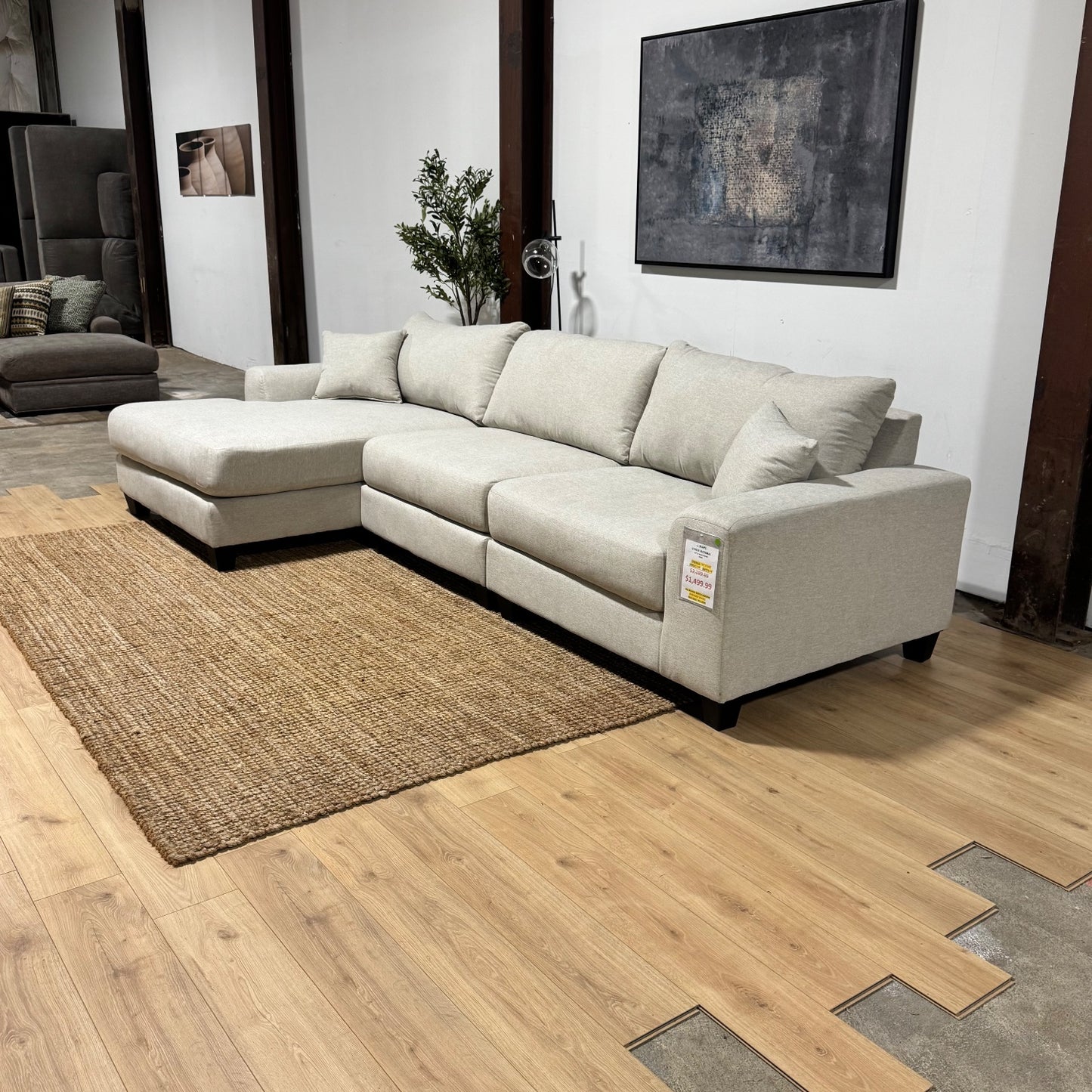 Oversized 3-Piece Modular Sectional with Chaise
