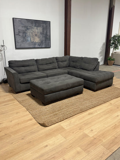 Gray Sectional Sofa + Outtoman 🚛 Same Day Delivery