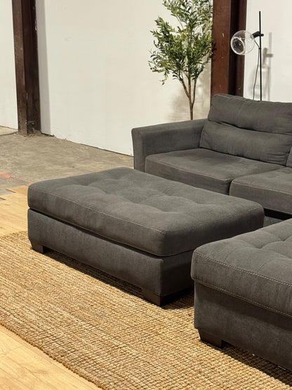 Gray Sectional Sofa + Outtoman 🚛 Same Day Delivery