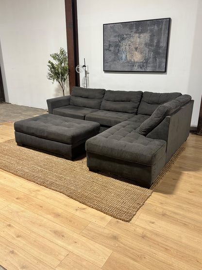 Gray Sectional Sofa + Outtoman 🚛 Same Day Delivery