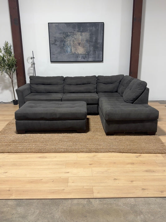 Gray Sectional Sofa + Outtoman 🚛 Same Day Delivery