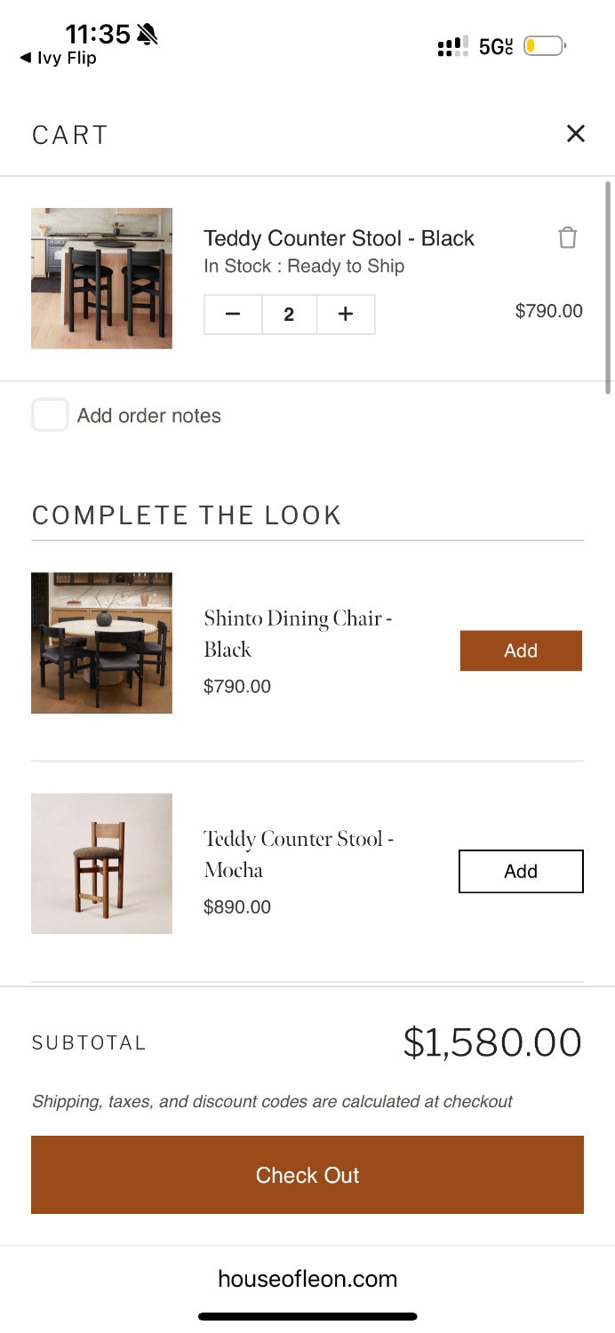 House of Leon Teddy Counter Stools – Black