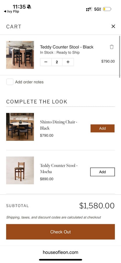 House of Leon Teddy Counter Stools – Black