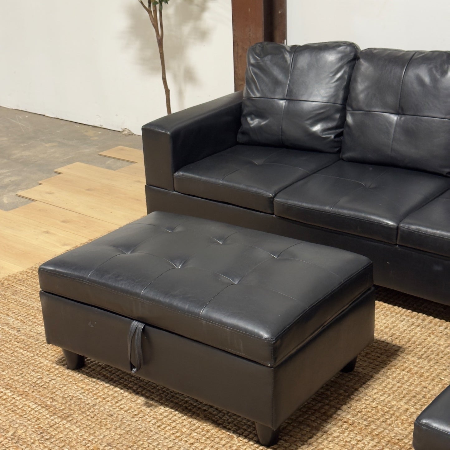 Black Sectional Sofa and Outtoman 🚛 Same Day Delivery