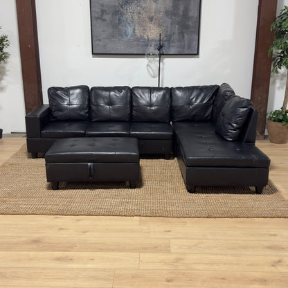 Black Sectional Sofa and Outtoman 🚛 Same Day Delivery