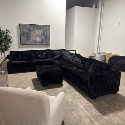 Haven Fluffy Modular 7 piece Sectional Sofa with Ottoman (EXTRA LARGE)