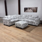 Haven Fluffy L-Shaped Sectional w/ Ottoman