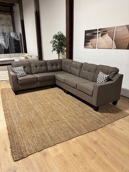 Brown 4-Piece Sectional Sofa