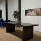 Modern Nut Brown Solid Wood Dining Table