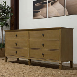 Wooden 6 Drawer Dresser