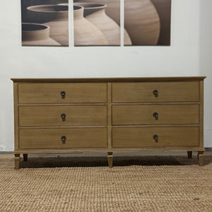 Wooden 6 Drawer Dresser