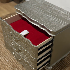 Landmark Traditional 3-Drawer Nightstand in Silver