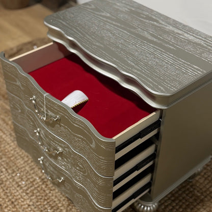 Landmark Traditional 3-Drawer Nightstand in Silver
