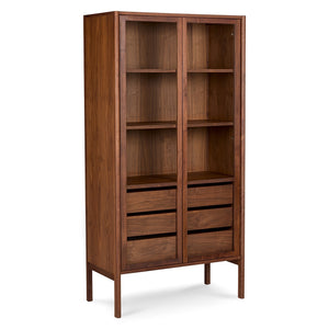 ARTICLE Mysen 35.5" Glass Cabinet - Walnut