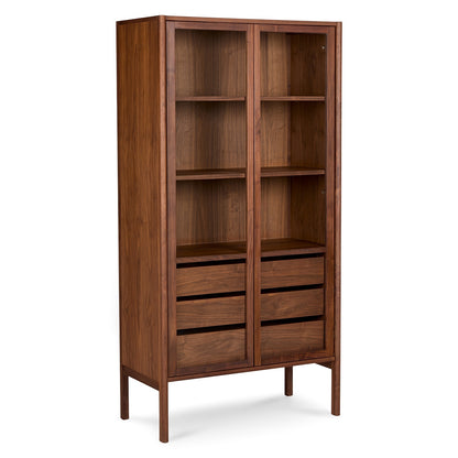 ARTICLE Mysen 35.5" Glass Cabinet - Walnut