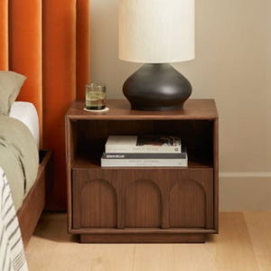 Article Prima 1-Drawer Nightstand - Walnut (Set of 2)