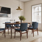 Article Nosh Dining Chair - Walnut And Denim Blue (Set of 4)