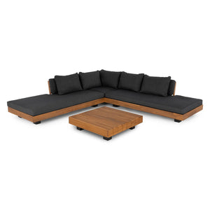 ARTICLE Lubek 100.5" Outdoor Low Corner Sectional Set - Slate Gray