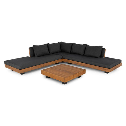 ARTICLE Lubek 100.5" Outdoor Low Corner Sectional Set - Slate Gray