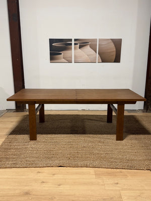 Article Gina 88.5"–112" Smoked Oak Dining Table – Retail $1,399