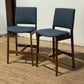 Article Nosh Counter Stool - Walnut And Denim Blue (Set of 4)