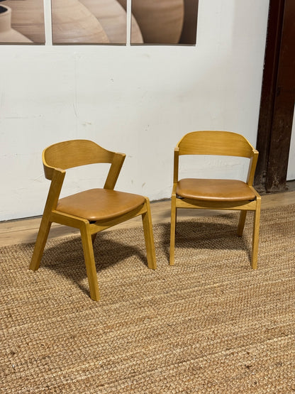MCM Leather Dining Chairs by Article