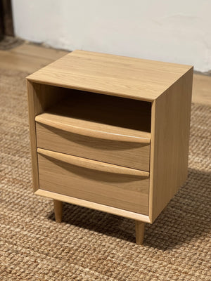 White Oak 2 Drawer Nightstand by Article