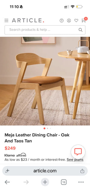MCM Leather Dining Chairs by Article
